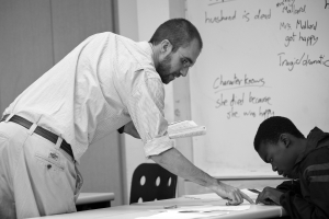 man teaching a student